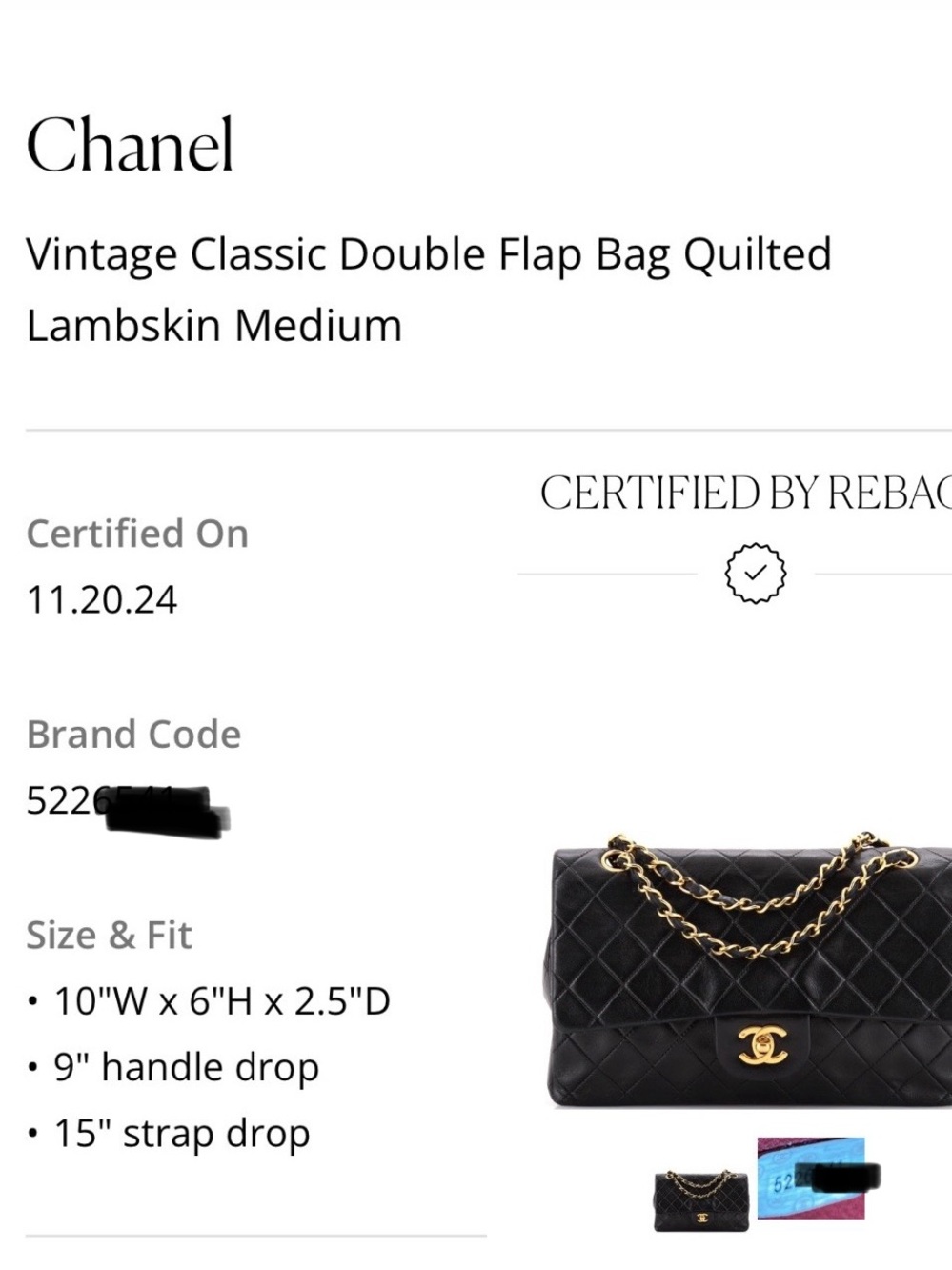 Vintage Chanel Classic Double Flap Lambskin Bag - Picture 16 of 16